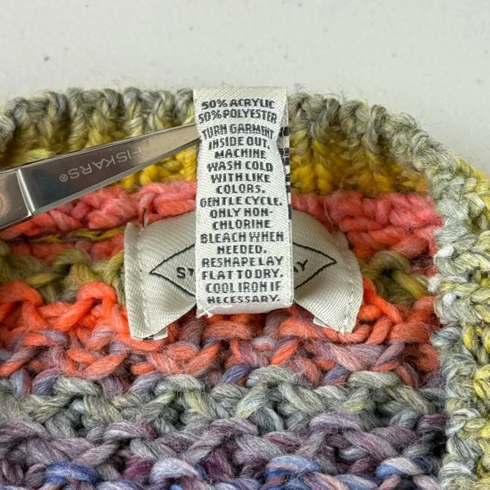 Vtg St. John's Bay Striped Pastel Cable Knit S Chunky Sweater Cottage Farmhouse